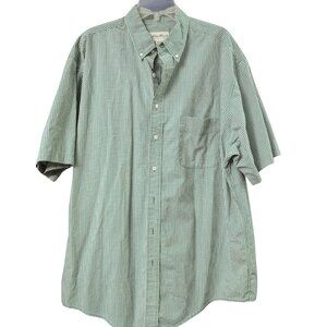 Eddie Bauer Green Gingham Button Down Shirt Men’s XL Tall
